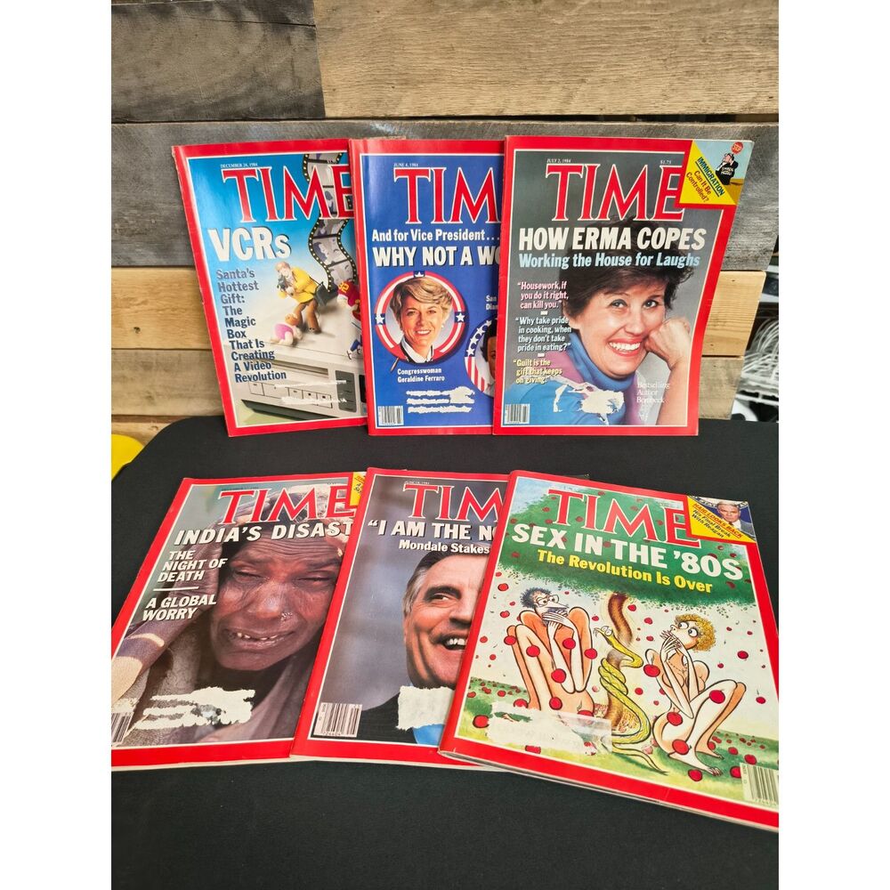 Lot of 6 - VTG TIME Magazines (1984) (News, politics, pop culture, technology)